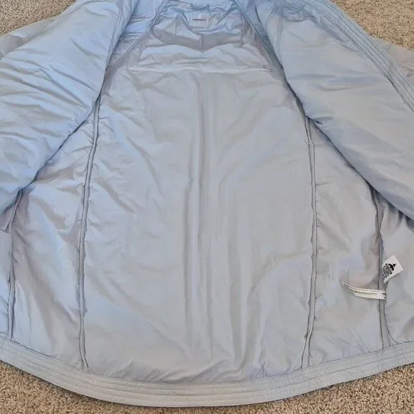 Free People  Light As A Feather Light Blue Quilted Jacket Size L - Picture 12 of 12